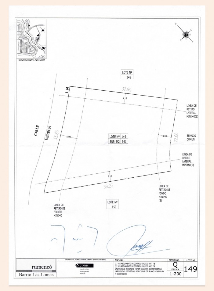 LOTE EN VENTA EN BARRIO PRIVADO RUMENCO - SECTOR LOMAS CHICO